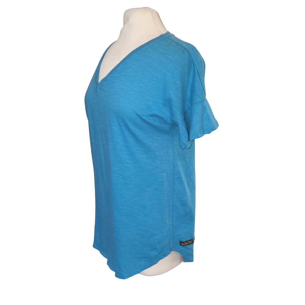 Matilda Jane 'Sit Back and Relax' Caribbean Blue Flutter Sleeve Boho Chic Tee S - Picture 3 of 9